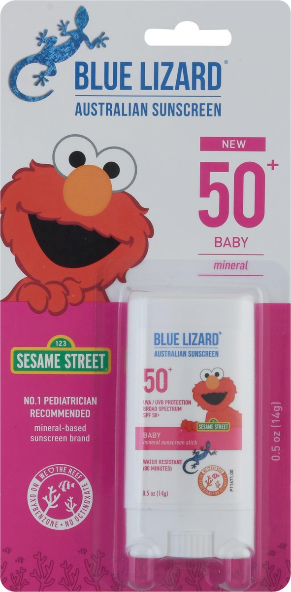 slide 10 of 11, Blue Lizard 50+ Baby Sunscreen Stick, Sesame Street, 0.5 oz