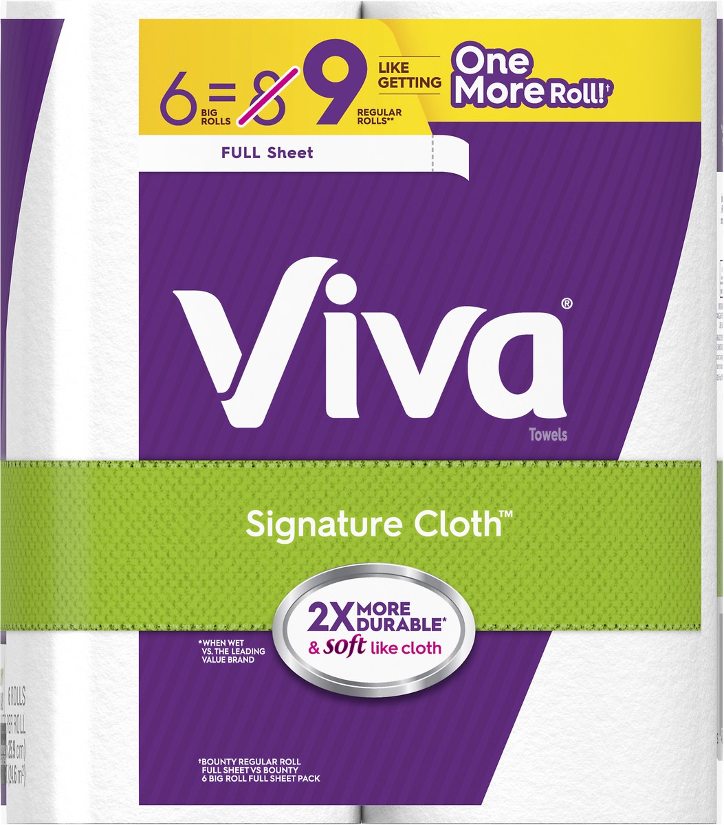 slide 3 of 10, Viva Signature Cloth 1-Ply Big Rolls Full Sheet Paper Towels 6 Rolls, 6 ct