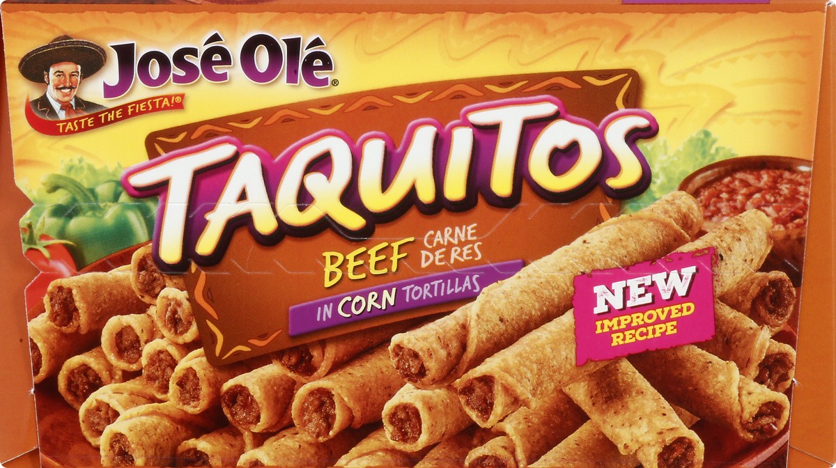 slide 3 of 13, José Olé in Corn Tortillas Beef Taquitos 40 ea, 40 ct