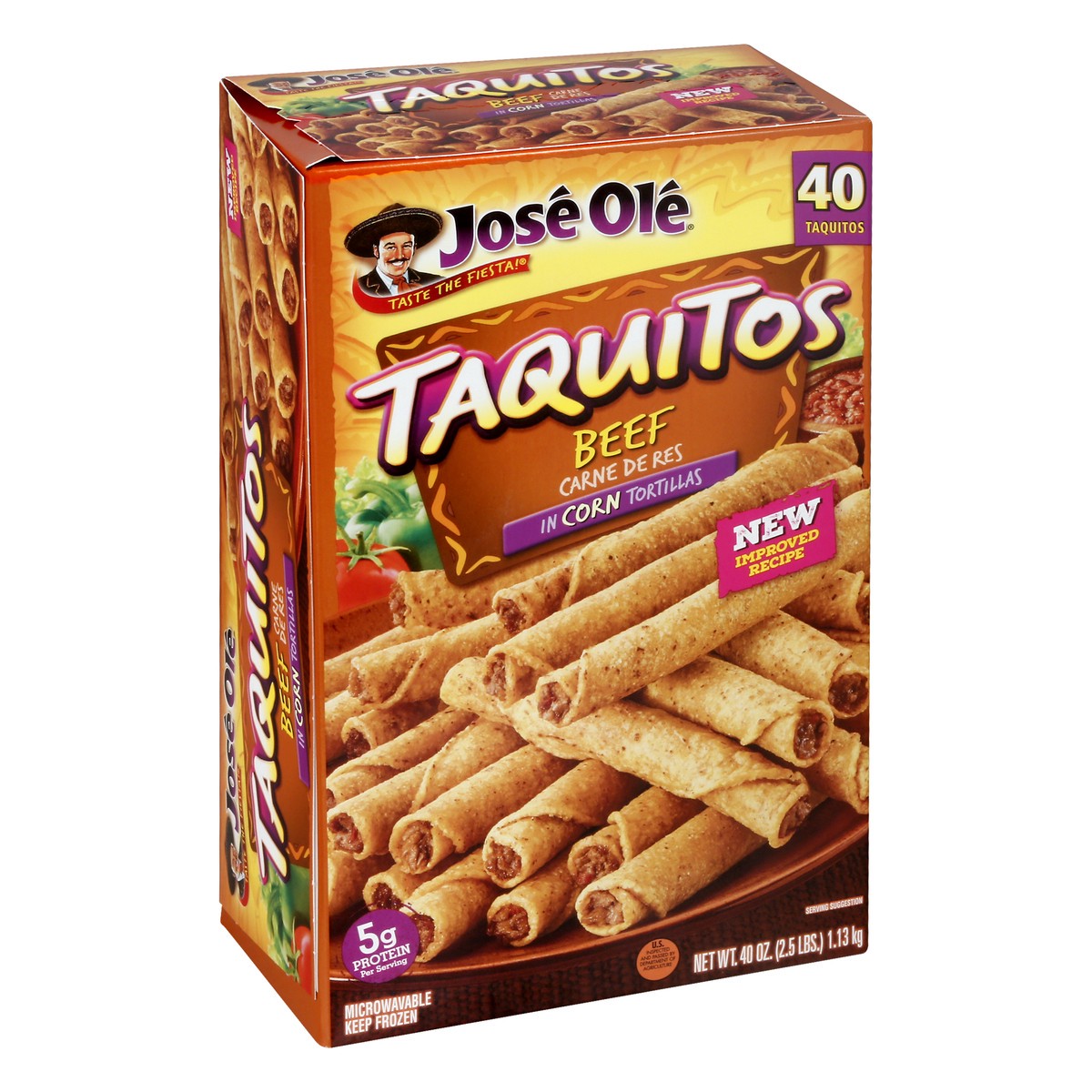 slide 4 of 13, José Olé in Corn Tortillas Beef Taquitos 40 ea, 40 ct