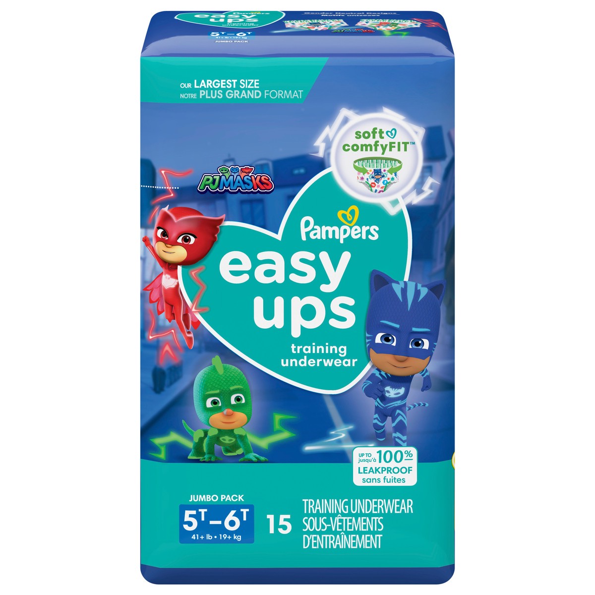 slide 9 of 9, Pampers Easy Ups Training Underwear Boys Size 7 5T-6T 15 Count, 15 ct
