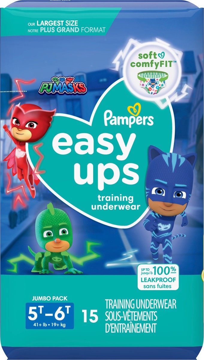 slide 4 of 9, Pampers Easy Ups Training Underwear Boys Size 7 5T-6T 15 Count, 15 ct