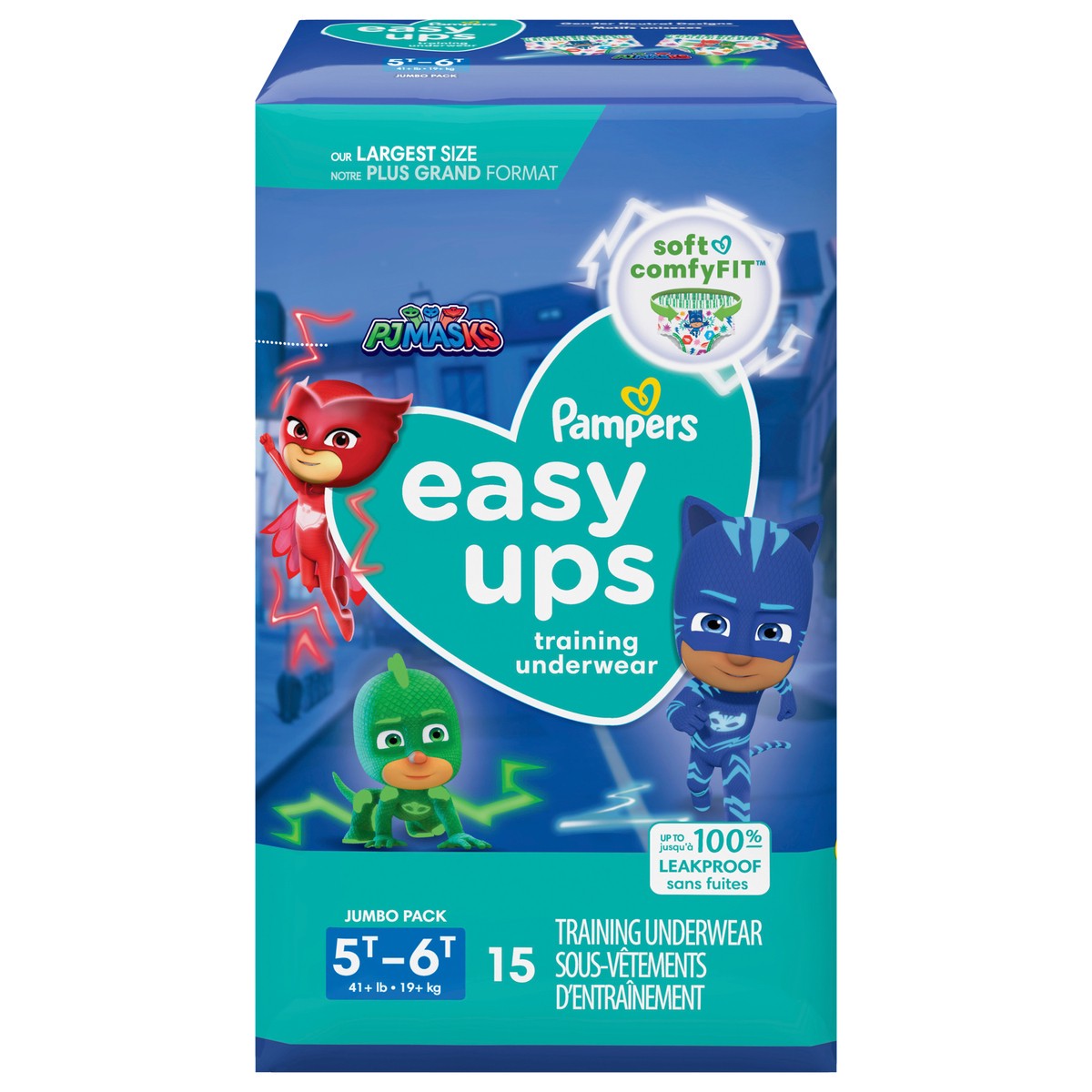 slide 1 of 9, Pampers Easy Ups Training Underwear Boys Size 7 5T-6T 15 Count, 15 ct