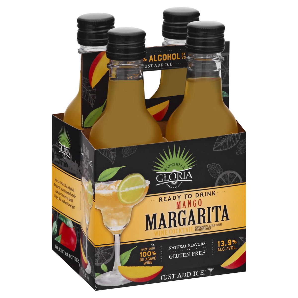 slide 4 of 10, Rancho La Gloria Mango Margarita 4 ea, 4 ct; 187 ml