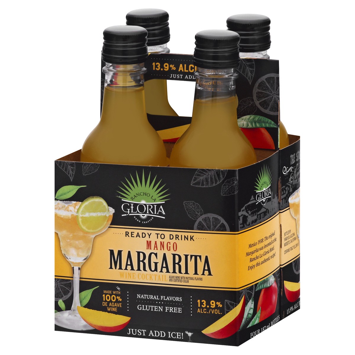 slide 2 of 10, Rancho La Gloria Mango Margarita 4 ea, 4 ct; 187 ml