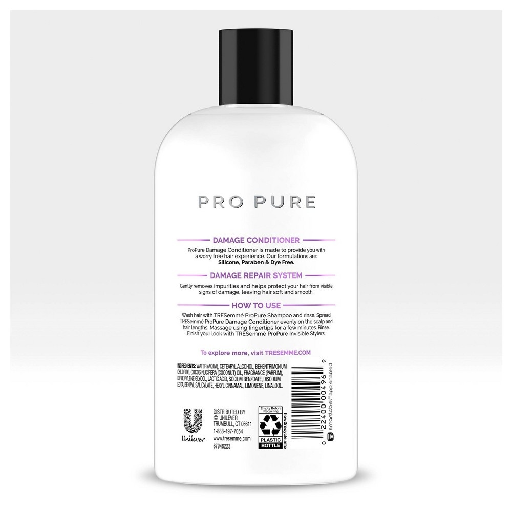 slide 2 of 7, TRESemmé Pro Pure Silicone Free Conditioner For Damaged Hair, 16 oz