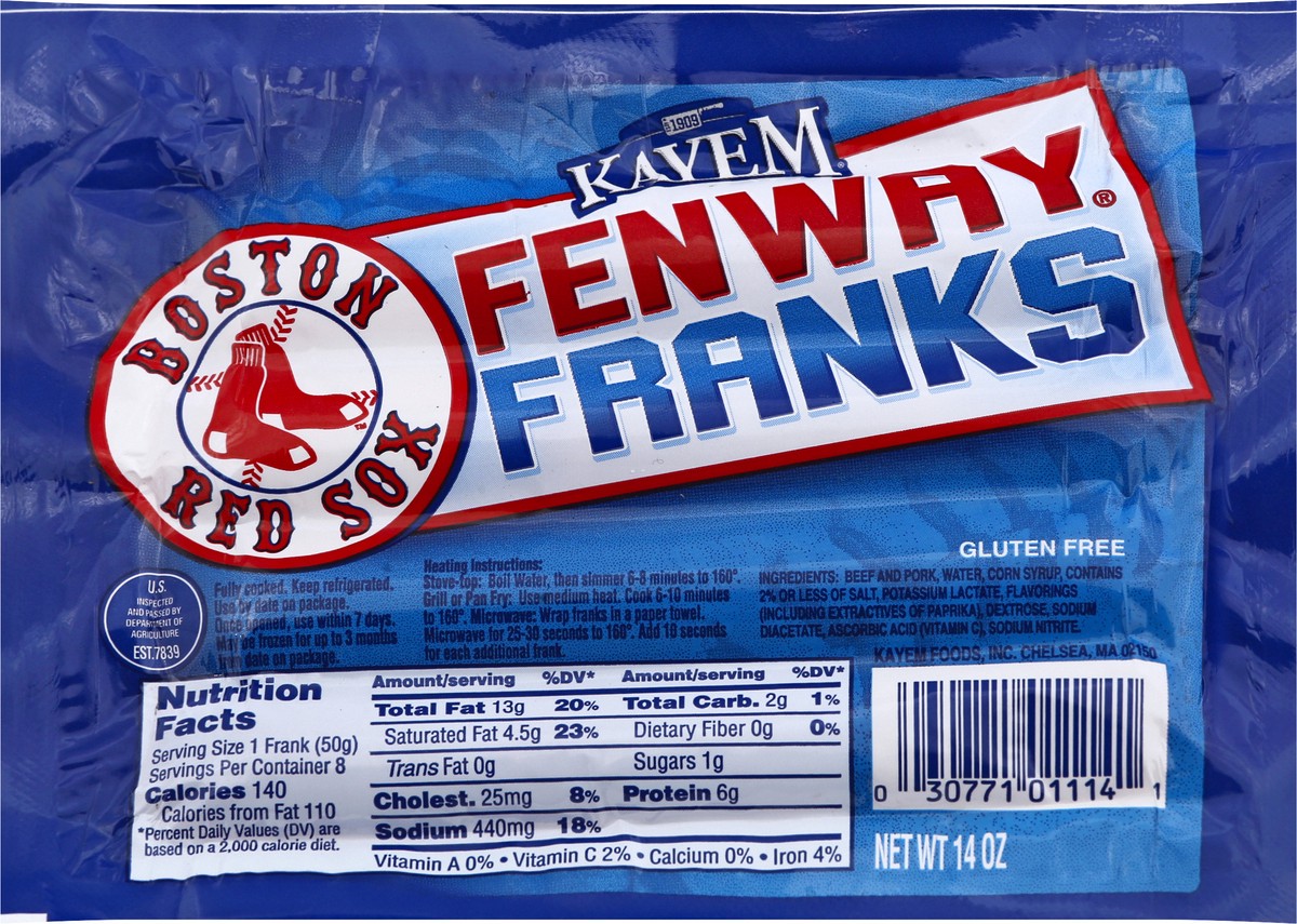 slide 4 of 13, Kayem Fenway Franks 14 oz, 14 oz