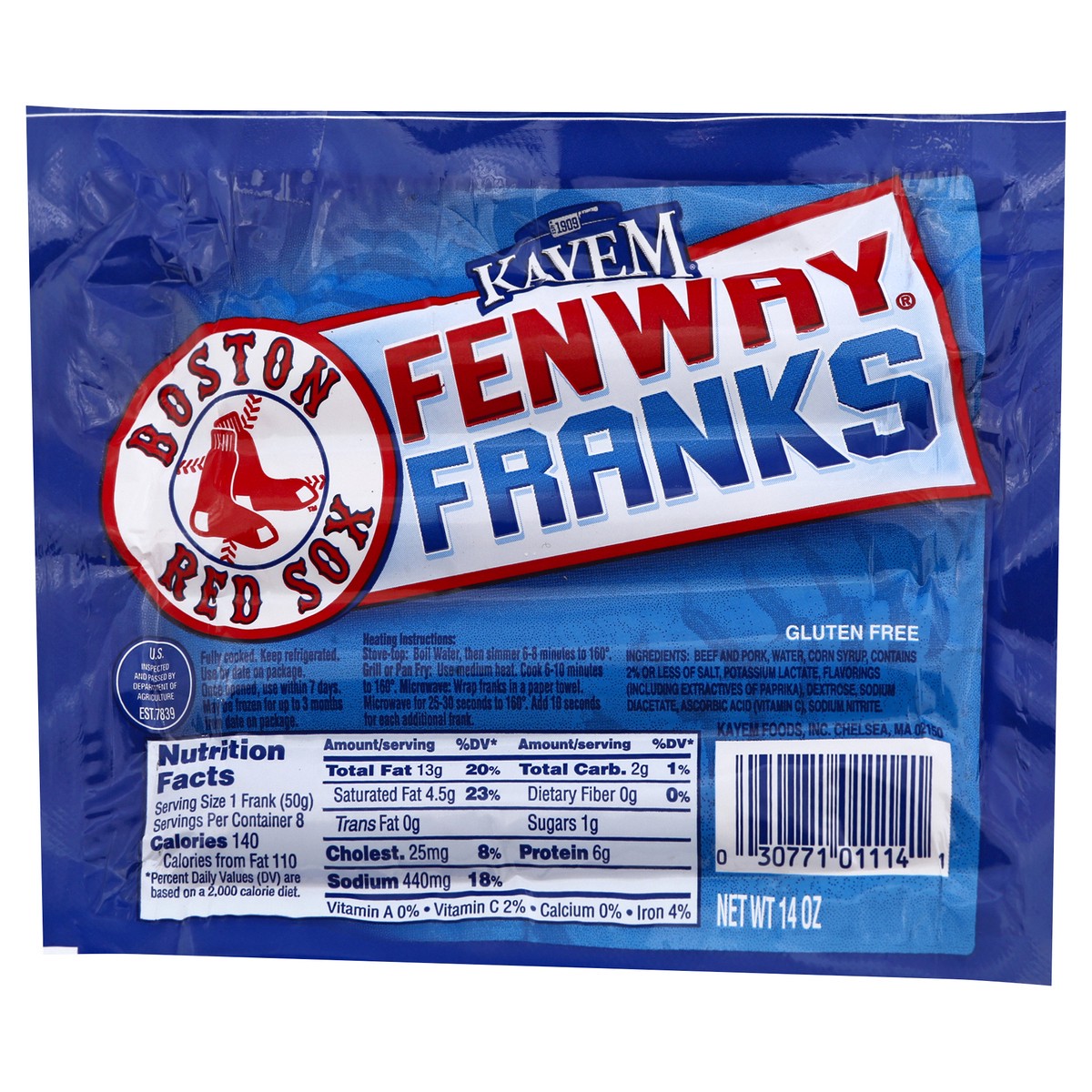 slide 13 of 13, Kayem Fenway Franks 14 oz, 14 oz
