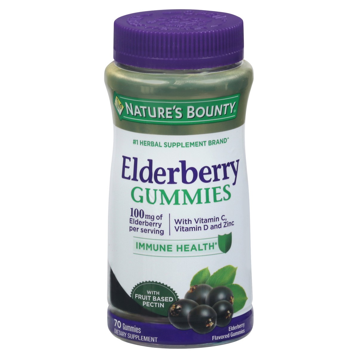 slide 1 of 9, Nature's Bounty Elderberry Gummies, 70 ct