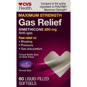 slide 1 of 1, CVS Health Gas Relief Maximum Strength Softgels, 60 Ct, 1 ct