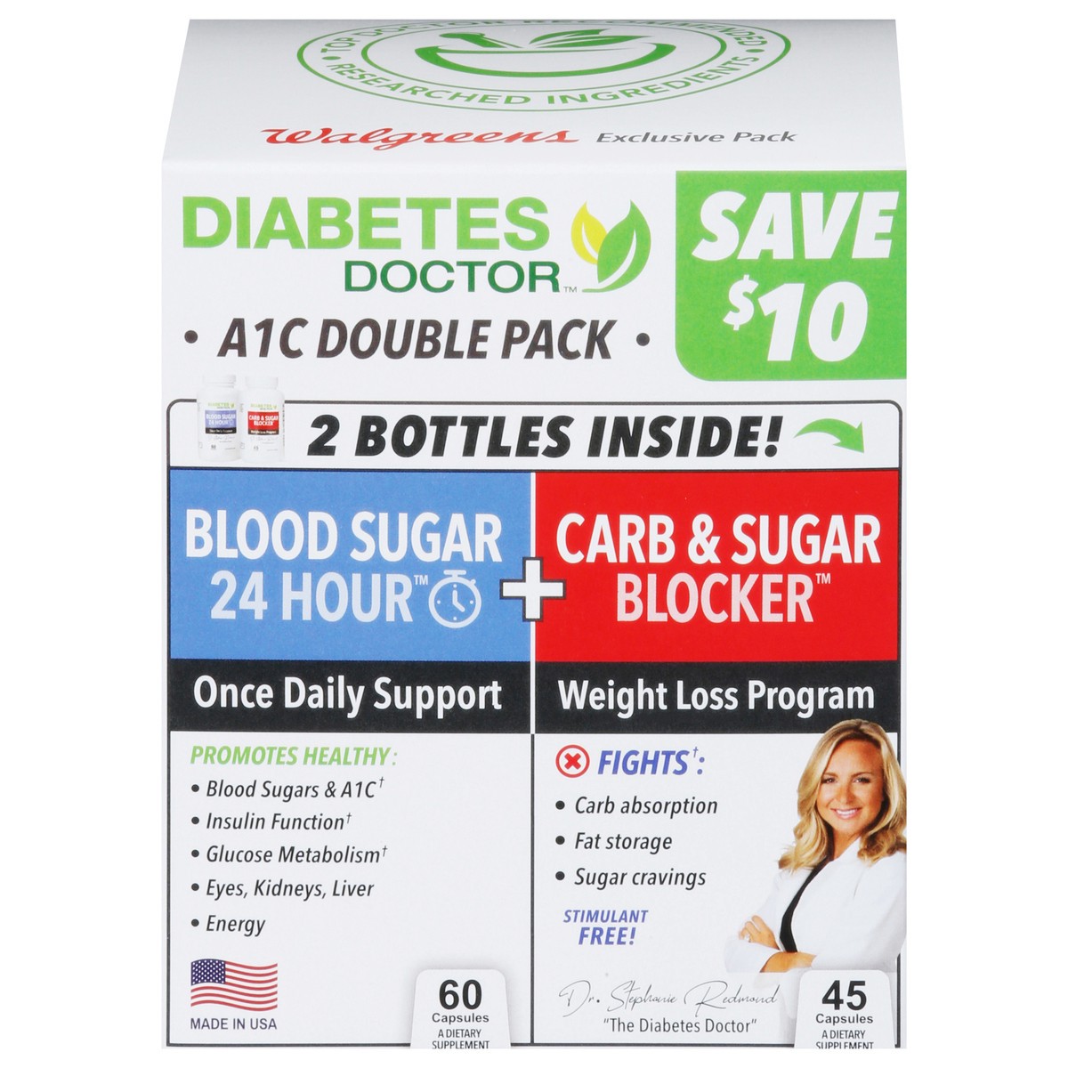 slide 15 of 15, Dr. Stephanie's Blood Sugar 24 Hour + Carb & Sugar Blocker 2 ea, 2 ct