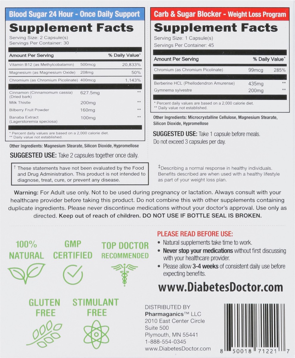slide 2 of 15, Dr. Stephanie's Blood Sugar 24 Hour + Carb & Sugar Blocker 2 ea, 2 ct