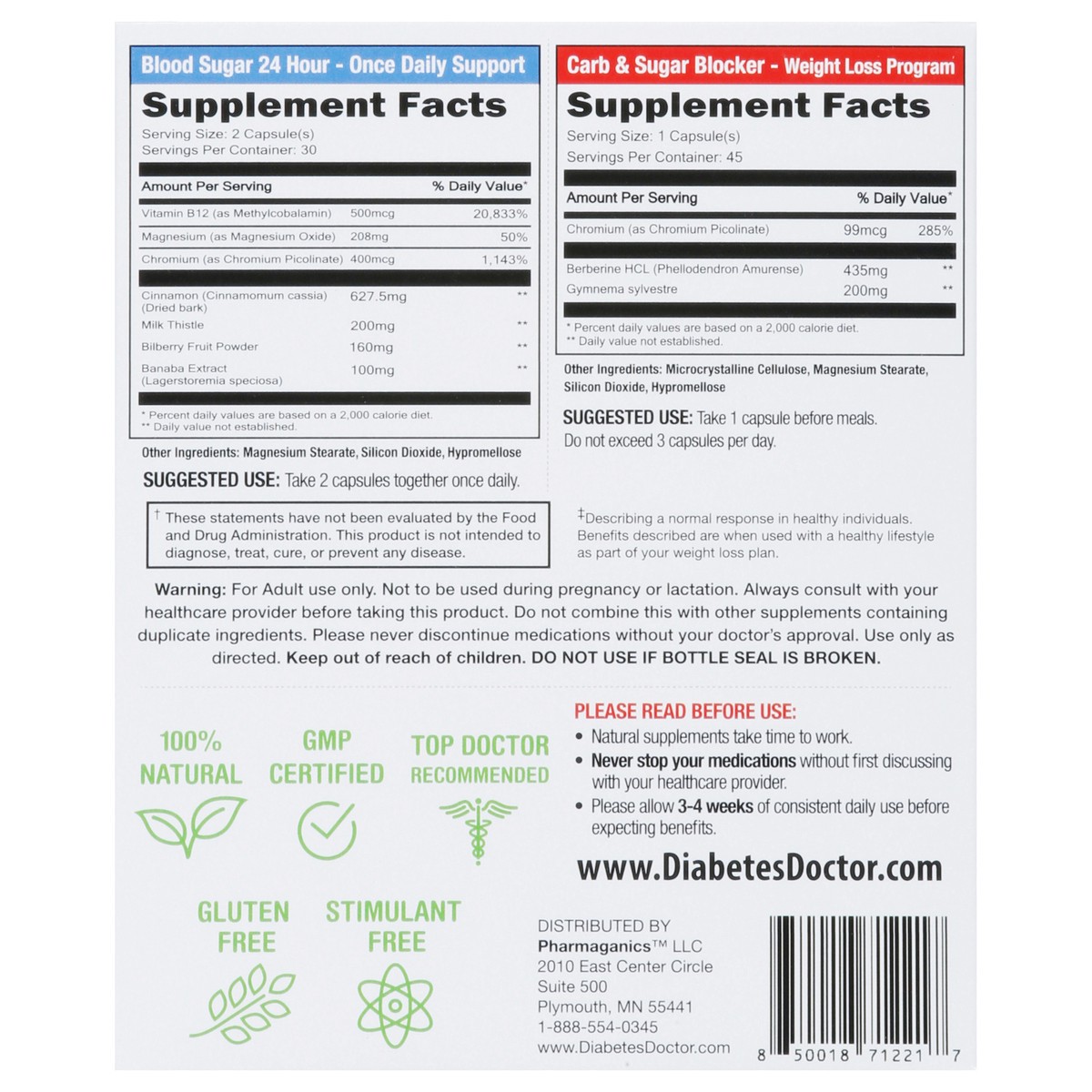 slide 11 of 15, Dr. Stephanie's Blood Sugar 24 Hour + Carb & Sugar Blocker 2 ea, 2 ct