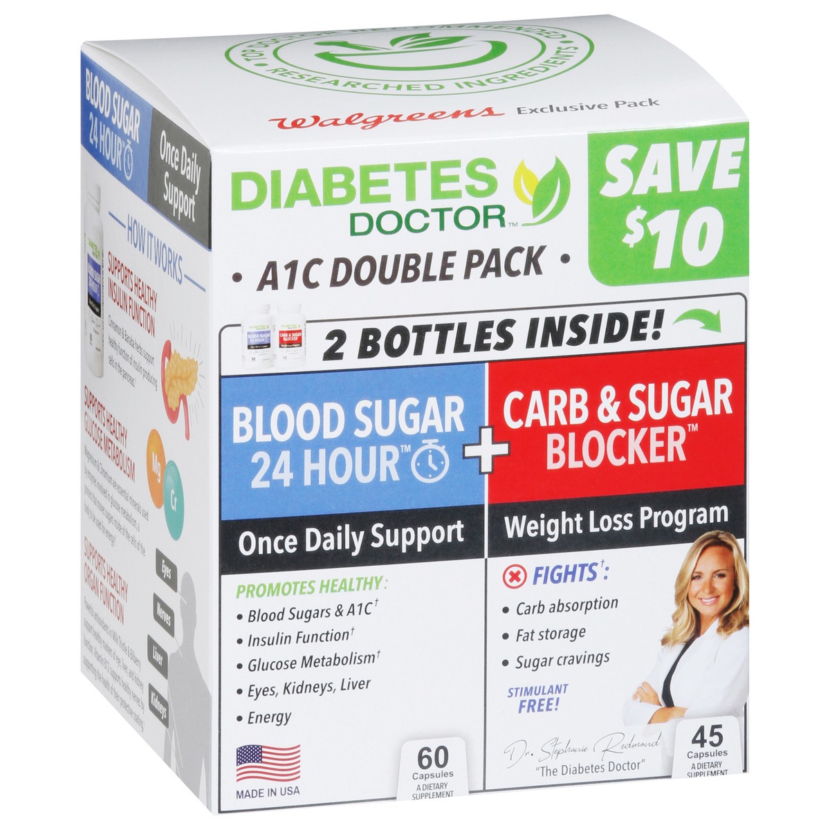 slide 7 of 15, Dr. Stephanie's Blood Sugar 24 Hour + Carb & Sugar Blocker 2 ea, 2 ct