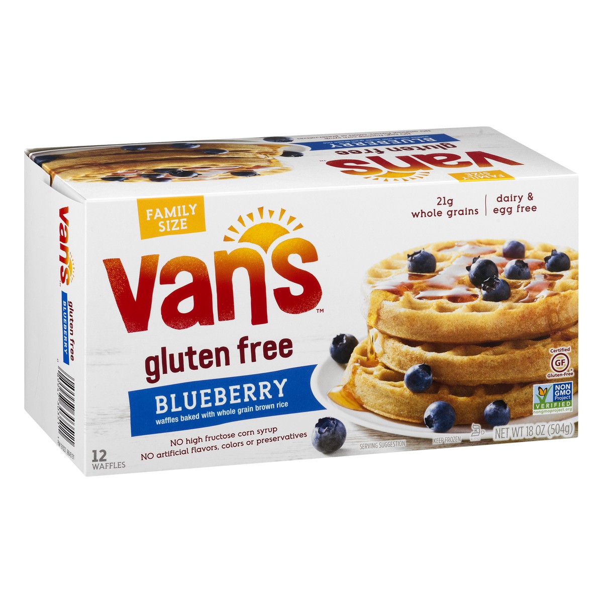 slide 2 of 13, Van's Gluten Free Blueberry Waffles, 18 oz