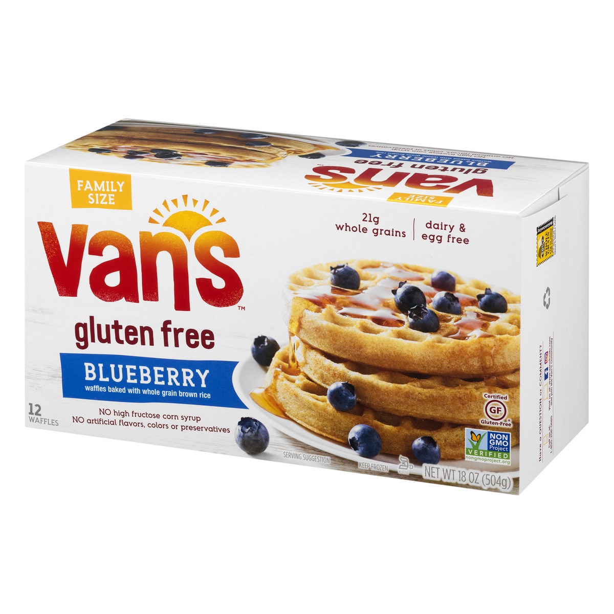 slide 3 of 13, Van's Gluten Free Blueberry Waffles, 18 oz