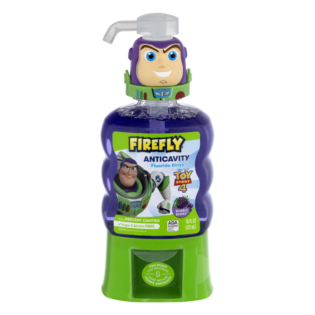 slide 1 of 9, Firefly Buzz Lightyear Anticavity Fluoride Rinse, 16 fl oz