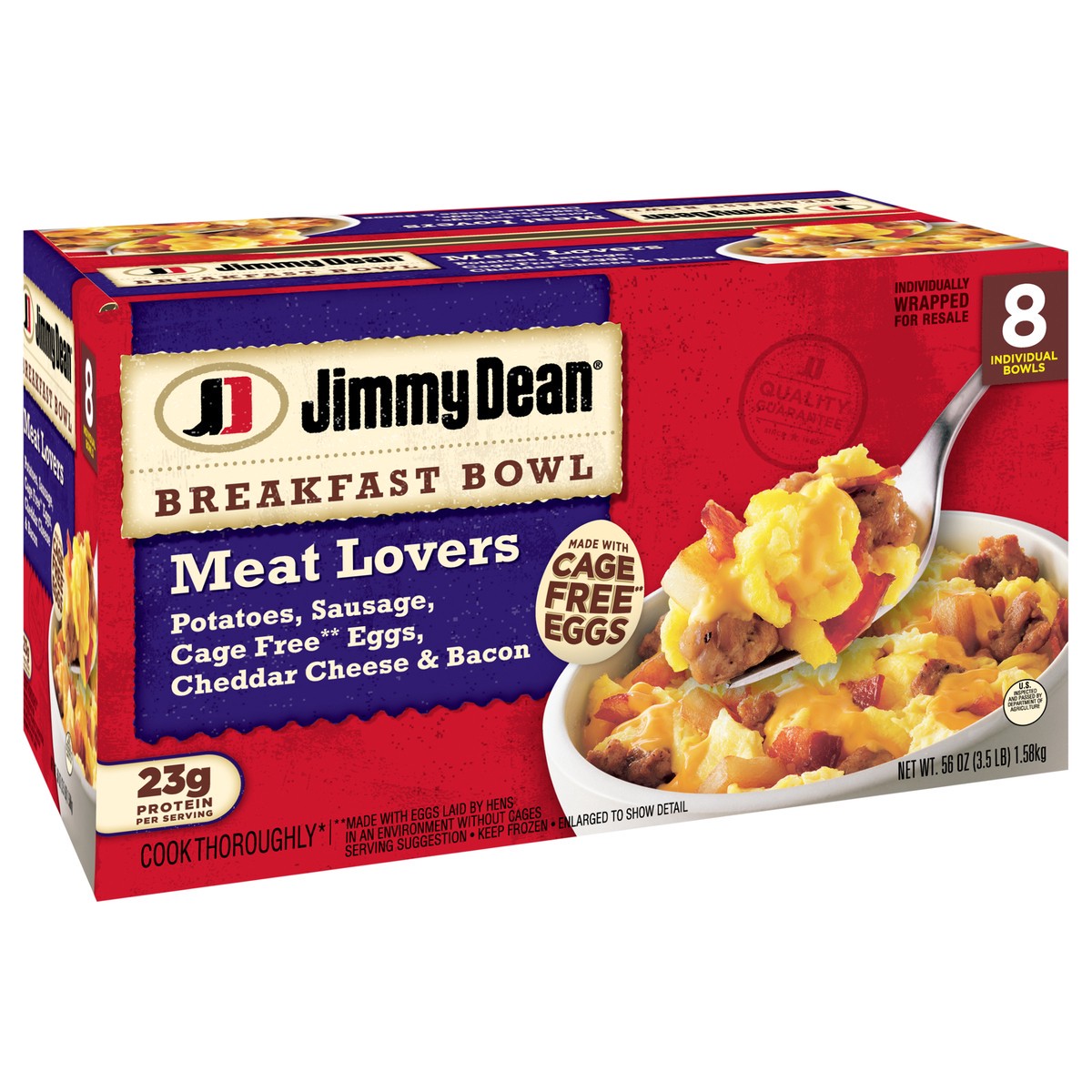 slide 3 of 14, Jimmy Dean Meat Lovers Breakfast Bowl, 56 oz. (8 Pack), 