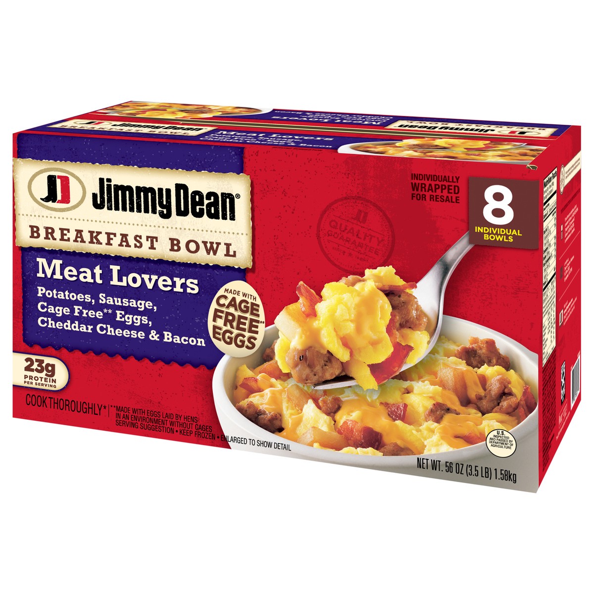 slide 12 of 14, Jimmy Dean Meat Lovers Breakfast Bowl, 56 oz. (8 Pack), 