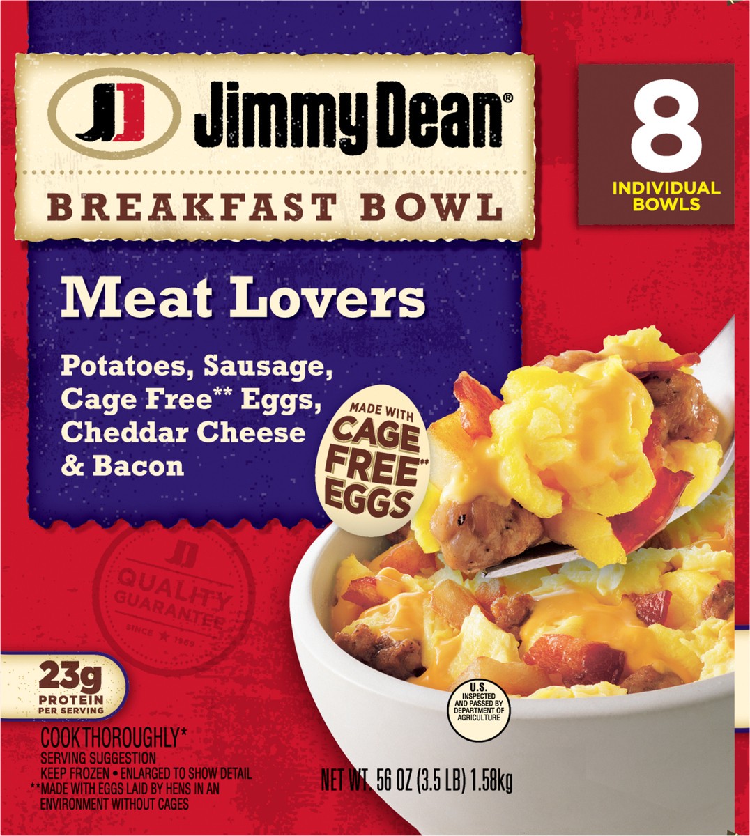 slide 13 of 14, Jimmy Dean Meat Lovers Breakfast Bowl, 56 oz. (8 Pack), 