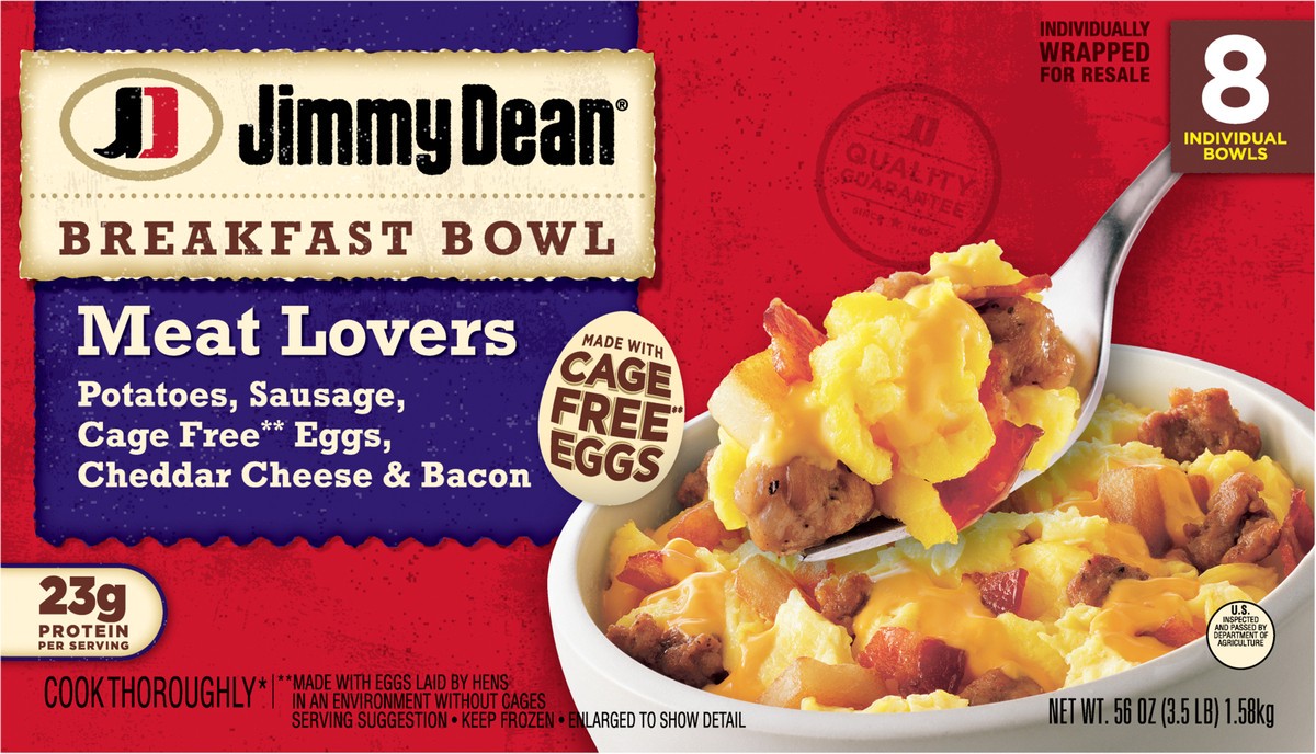 slide 7 of 14, Jimmy Dean Meat Lovers Breakfast Bowl, 56 oz. (8 Pack), 