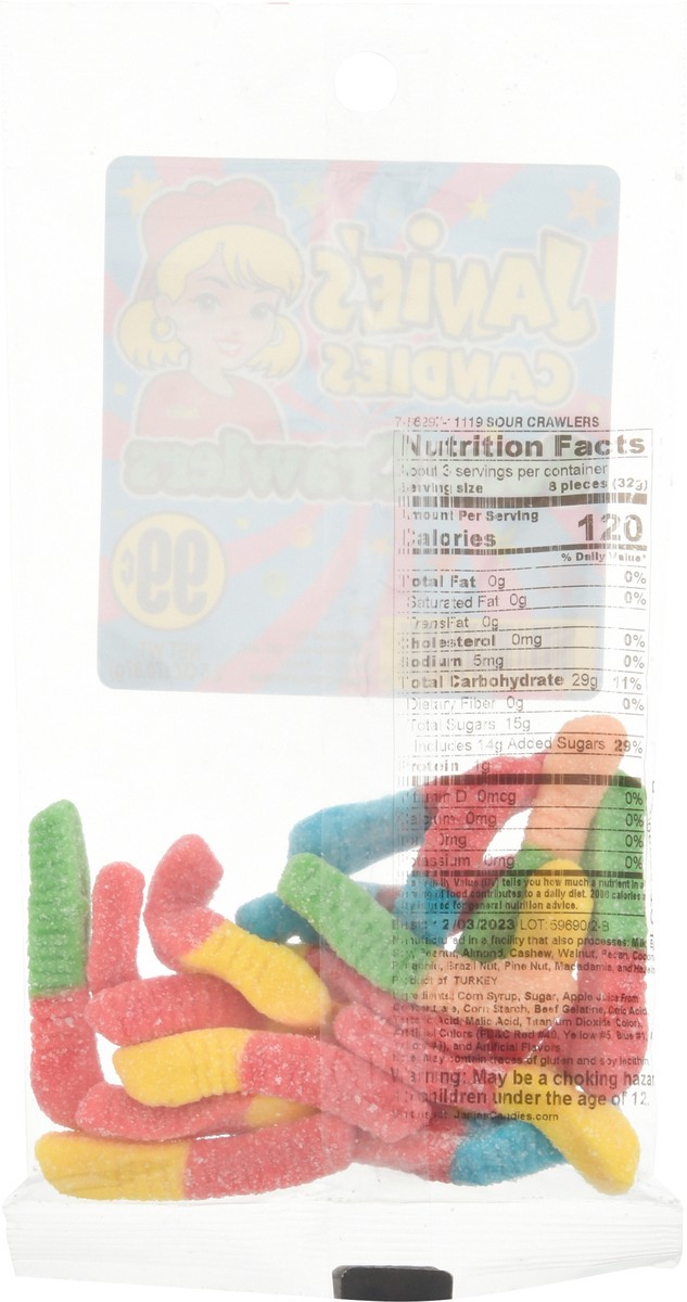 slide 2 of 9, Janie's Candies Sour Crawlers Candy 2.5 oz, 1 ct