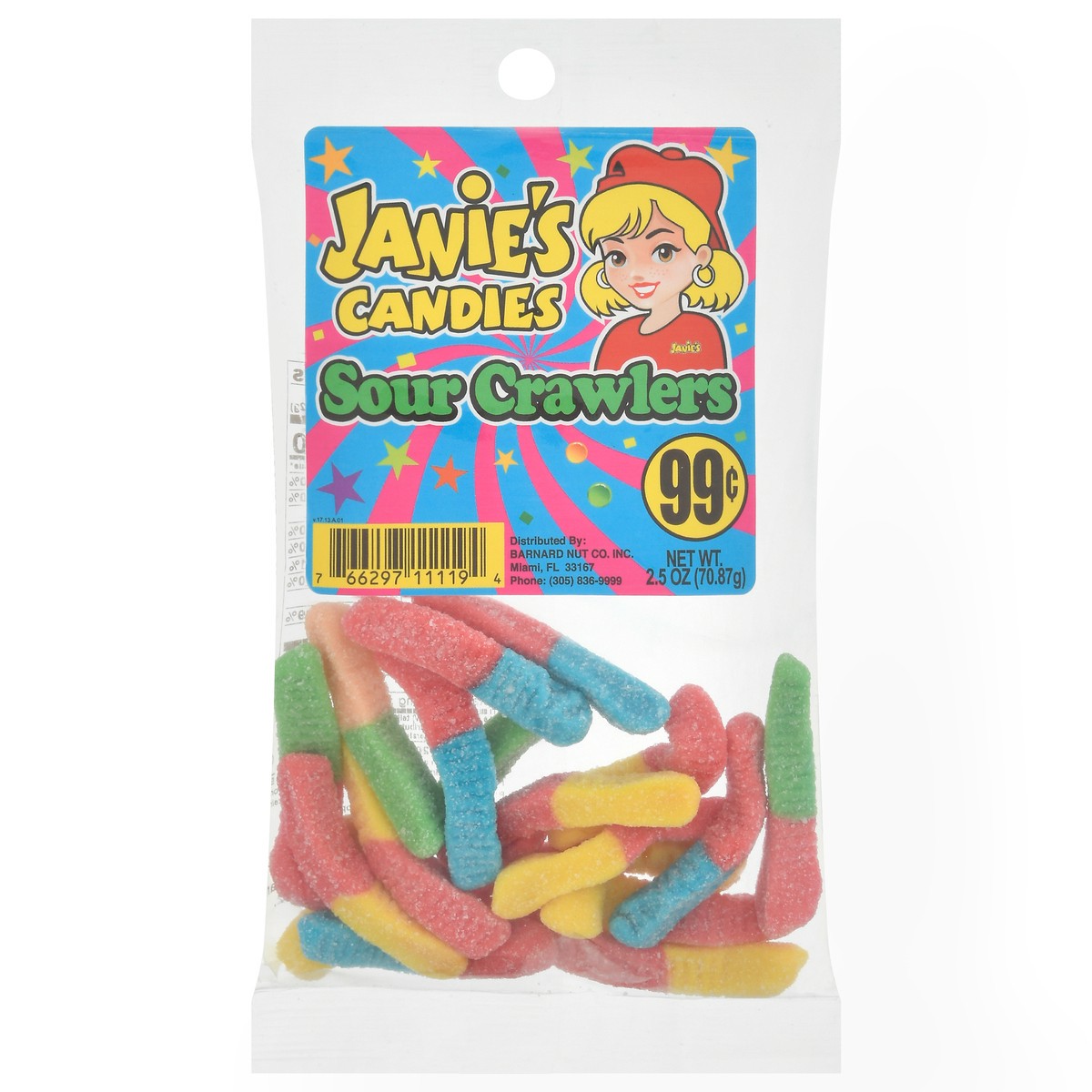 slide 1 of 9, Janie's Candies Sour Crawlers Candy 2.5 oz, 1 ct