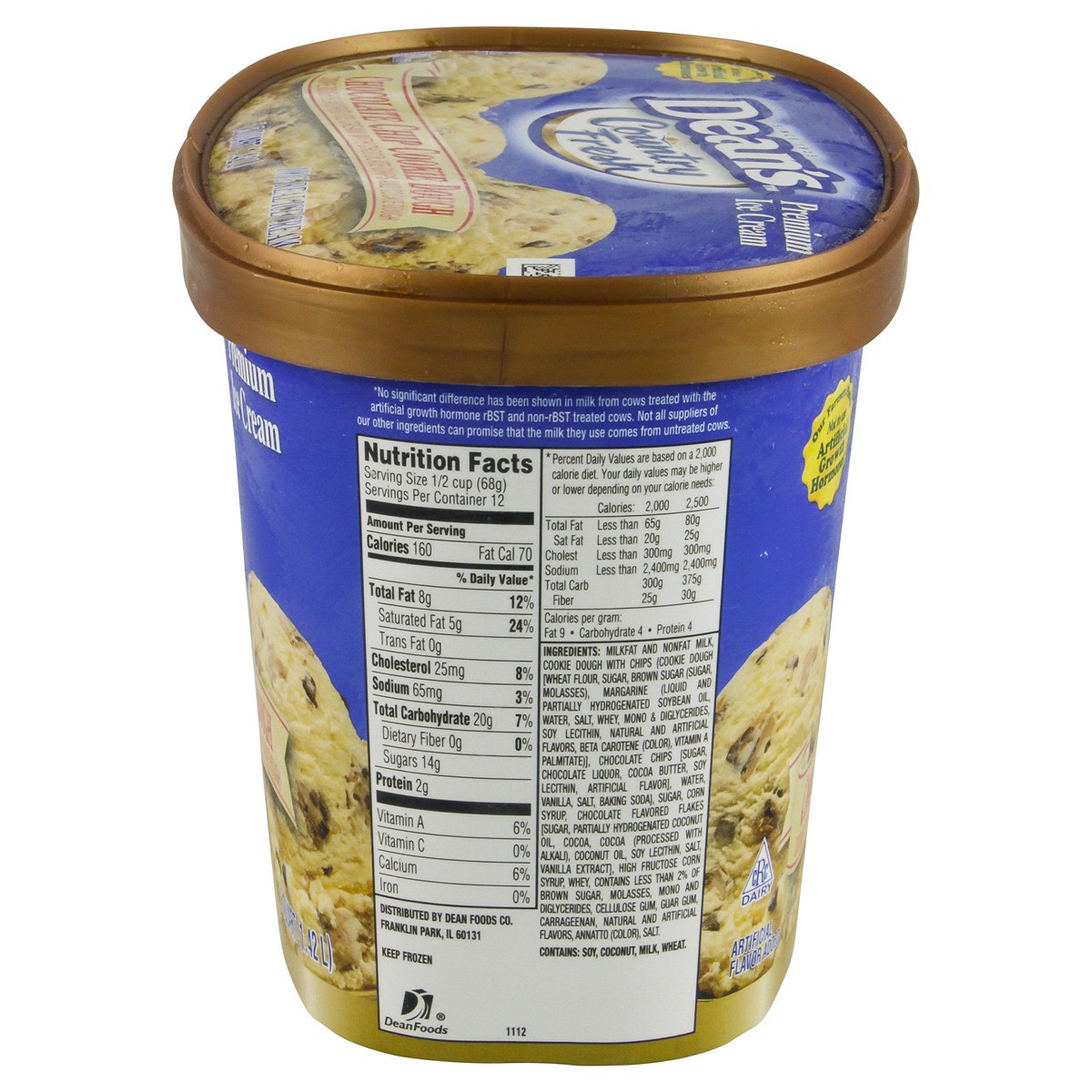 slide 2 of 4, Country Fresh Chocolate Chip Cookie Dough Ice Cream, 1.5 qt