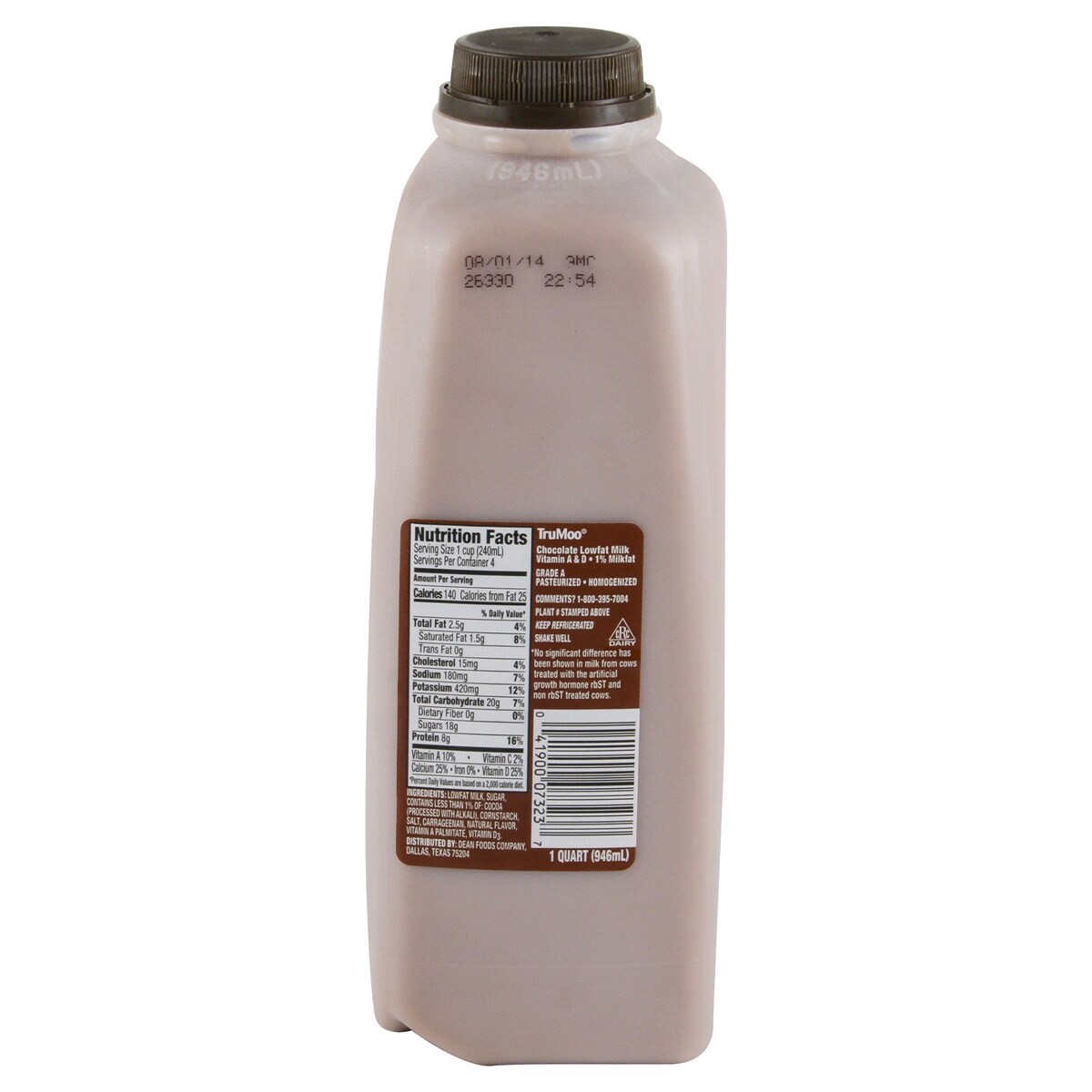 slide 4 of 4, TruMoo Chocolate 1% Lowfat Milk Quart, 1 qt