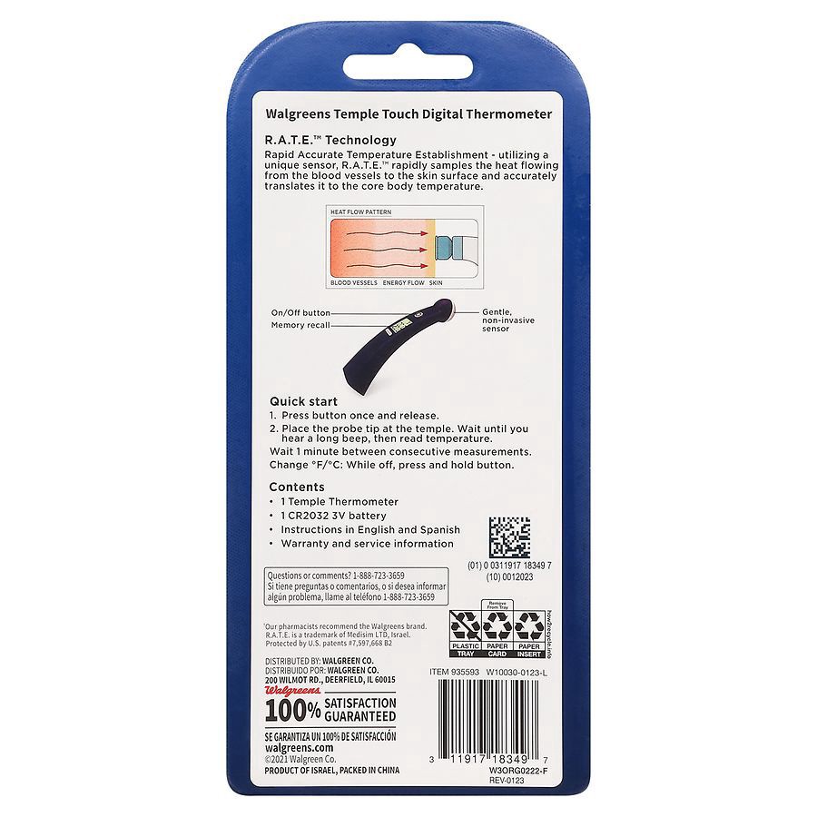slide 2 of 2, Walgreens Temple Touch Mini Digital Thermometer, 1 ct