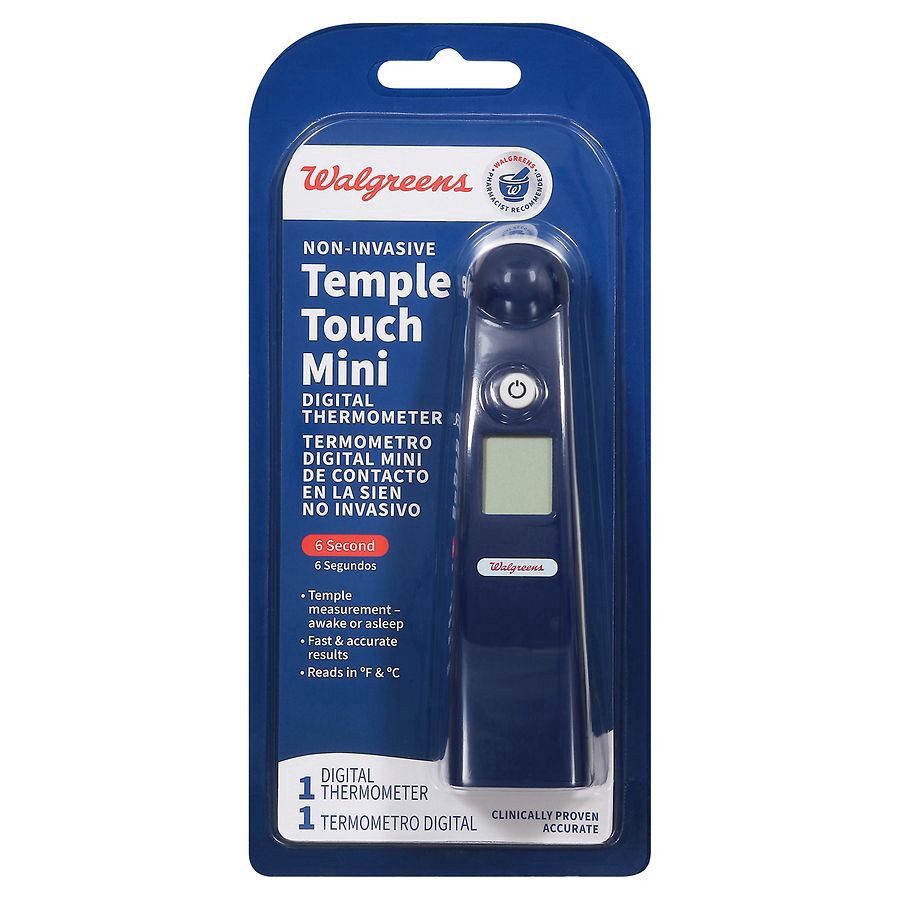 slide 1 of 2, Walgreens Temple Touch Mini Digital Thermometer, 1 ct