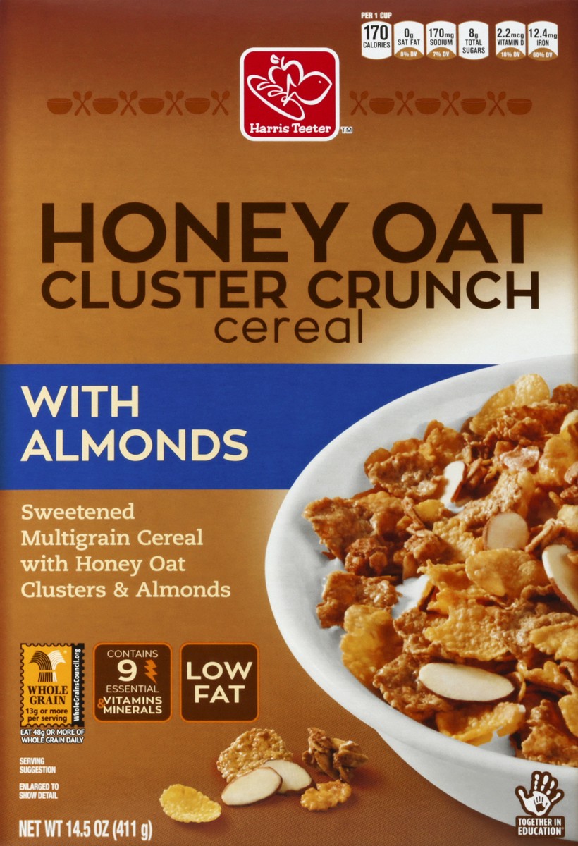 slide 4 of 4, Harris Teeter Cereal - Oats & More with Almonds, 14.5 oz