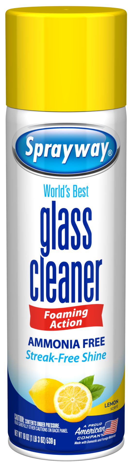 slide 1 of 1, Sprayway Ammonia Free Foaming Action Lemon Scent Glass Cleaner 19 oz, 19 oz