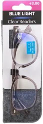 Sav Eyewear Clear Readers Blue Light +3.00 Eyeglasses 1 ea Card