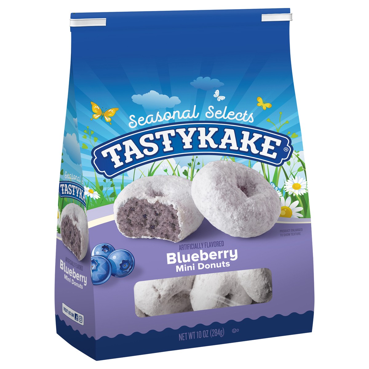 slide 13 of 14, Tastykake Blueberry Mini Donuts, Shareable Blueberry Flavored Powered Donuts, 10 oz Bag, 10 oz