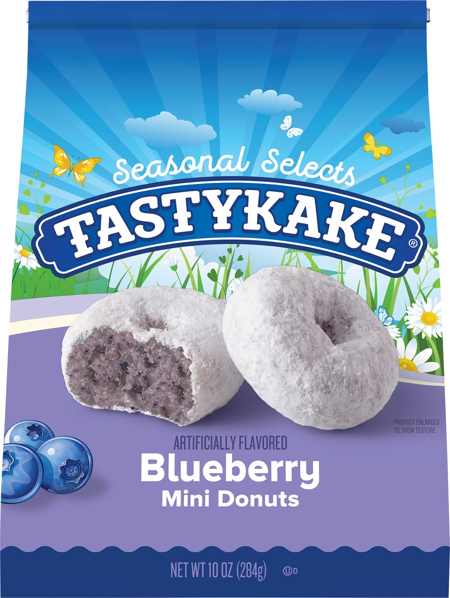 slide 9 of 14, Tastykake Blueberry Mini Donuts, Shareable Blueberry Flavored Powered Donuts, 10 oz Bag, 10 oz