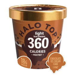 Halo Top Chocolate Ice Cream Cake Light Ice Cream - 16 fl oz Pint