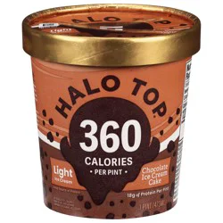Halo Top Chocolate Ice Cream Cake Light Ice Cream, 16 fl oz Pint