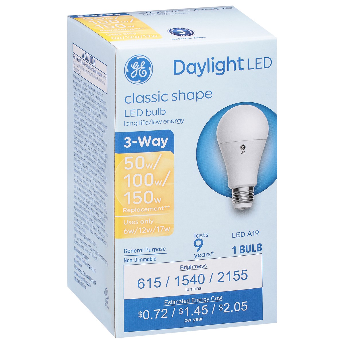 slide 7 of 9, GE 3-Way Classic Shape Daylight LED Light Bulb 1 ea, 1 ct