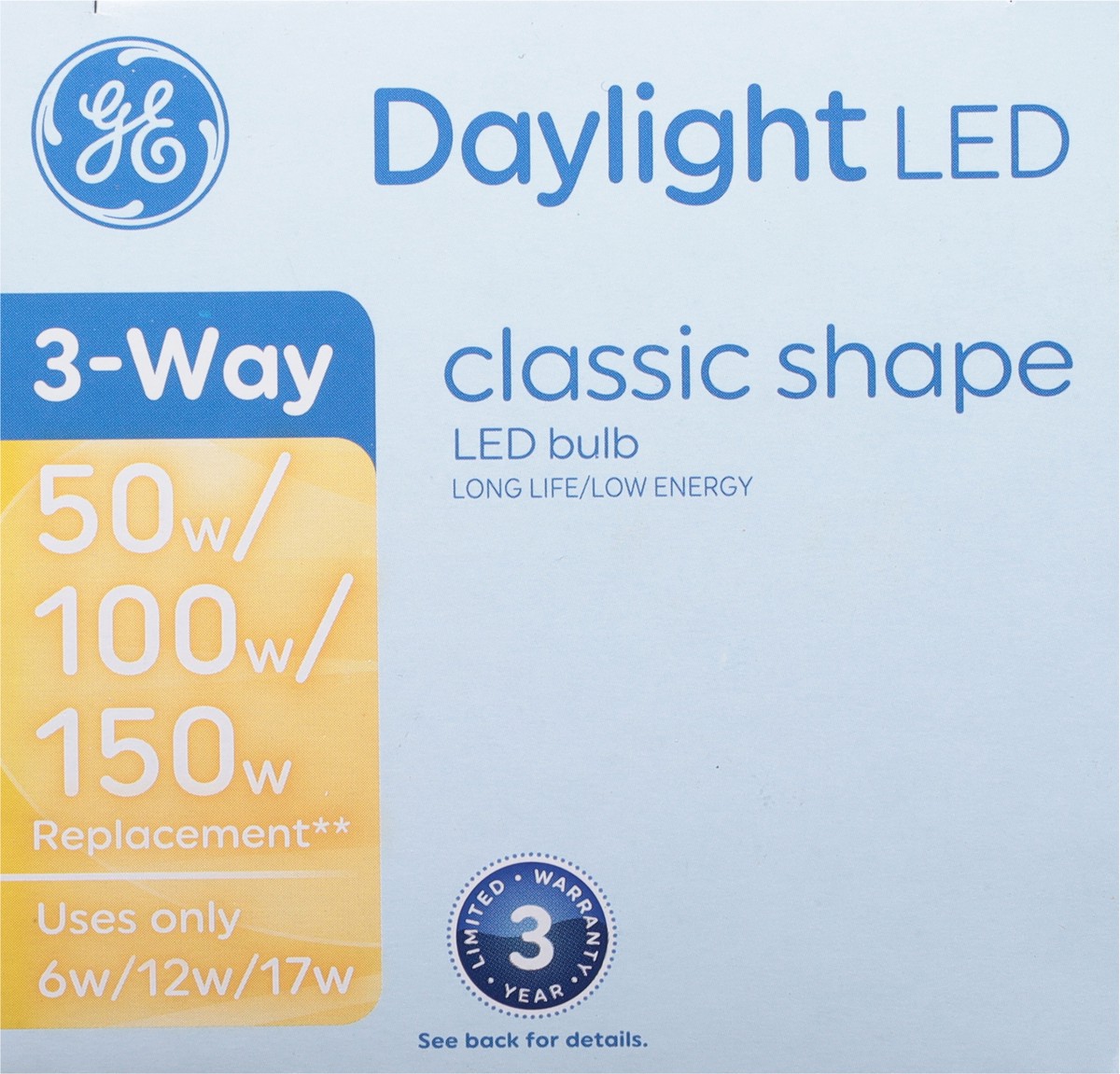slide 3 of 9, GE 3-Way Classic Shape Daylight LED Light Bulb 1 ea, 1 ct