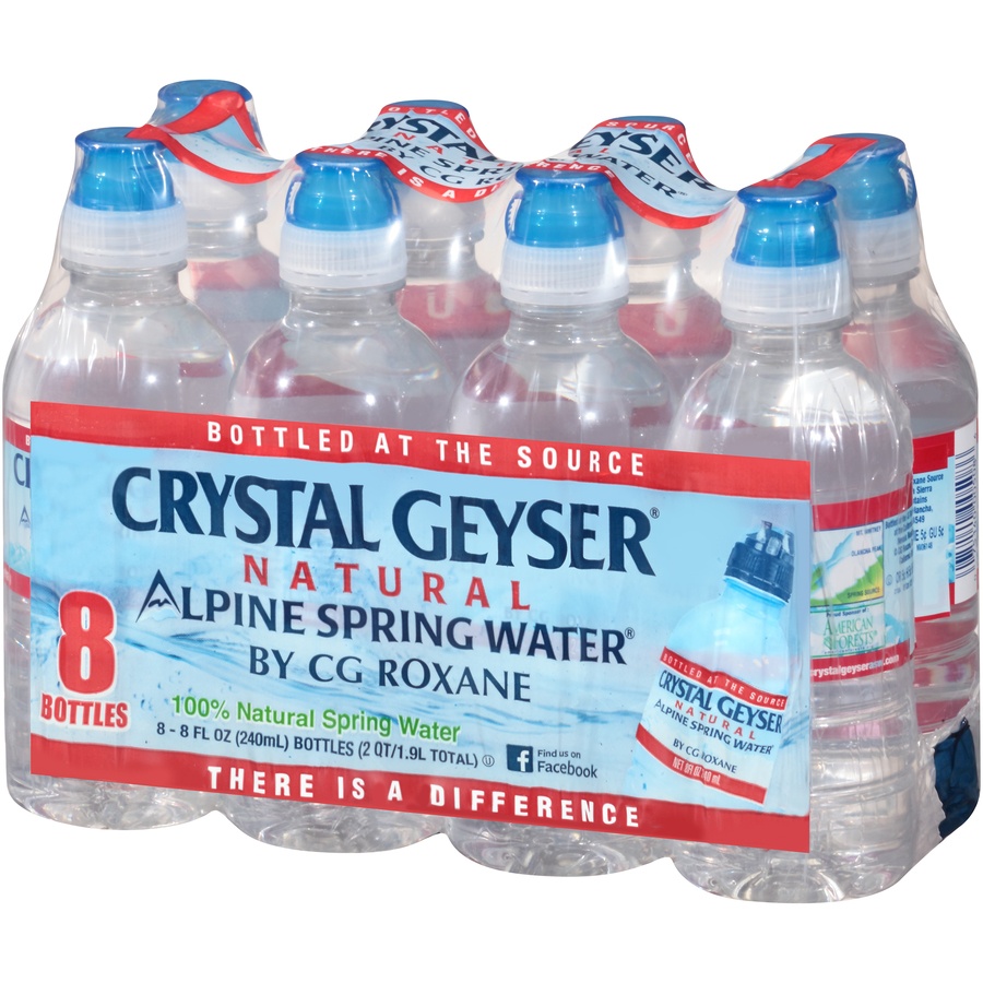 slide 3 of 6, Crystal Geyser Spring Water Sports Cap Bottles, 8 ct