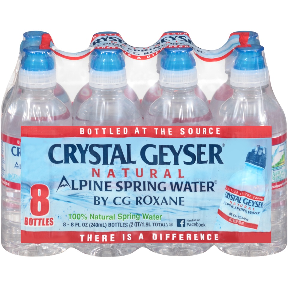 slide 1 of 6, Crystal Geyser Spring Water Sports Cap Bottles, 8 ct