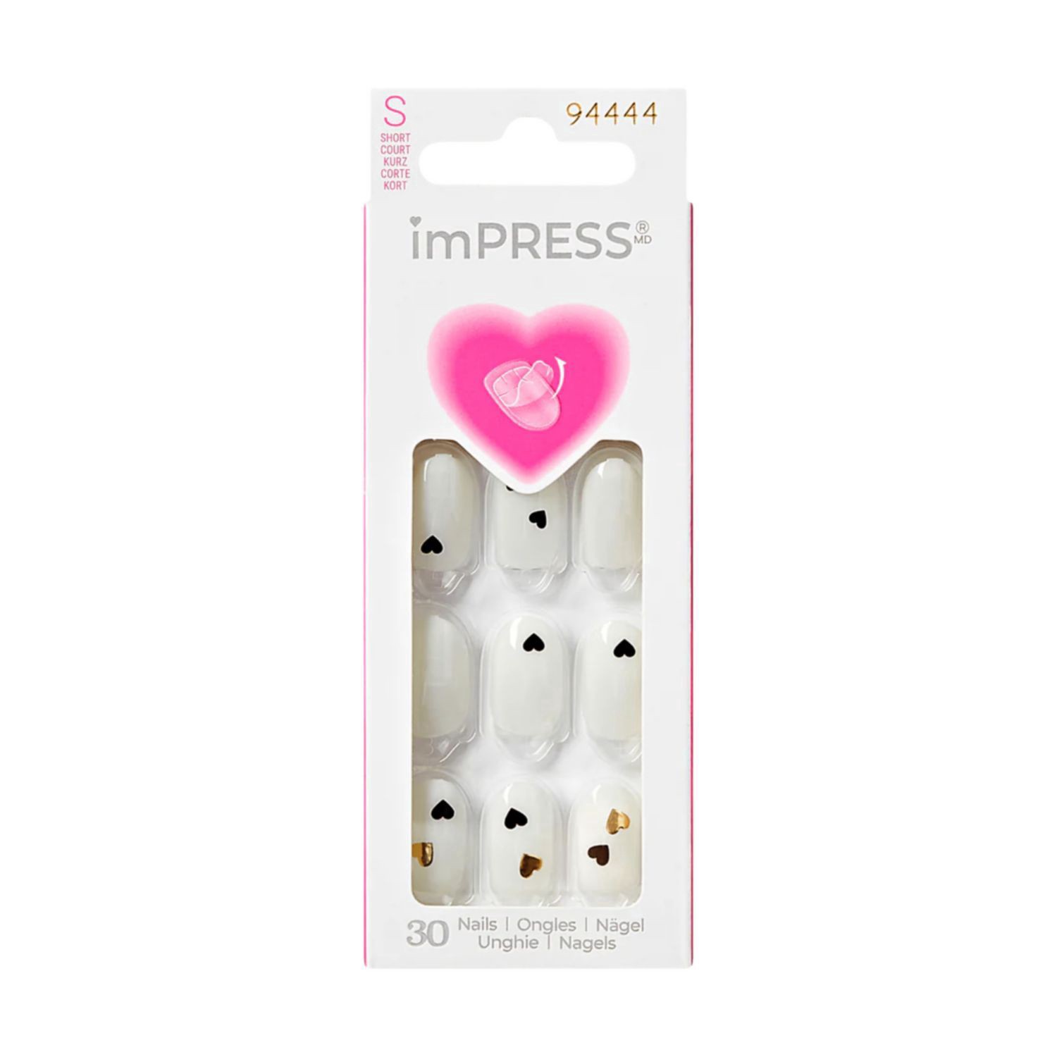 slide 1 of 1, KISS Ks Impress Nails - Two Of Hearts, 1 ct
