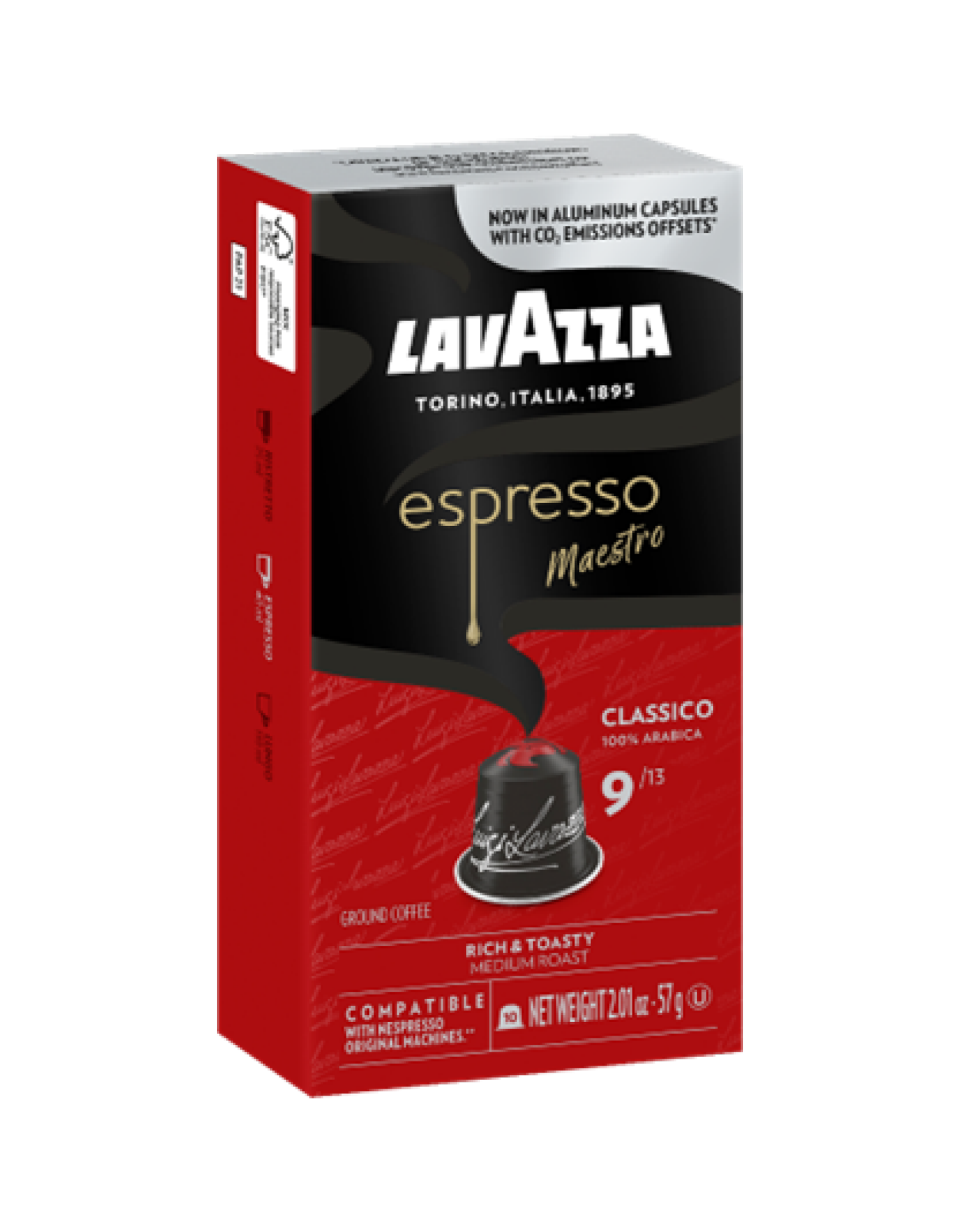 slide 1 of 1, Lavazza Ground Medium Roast Classico Espresso Maestro Coffee 10 Capsules, 10 ct
