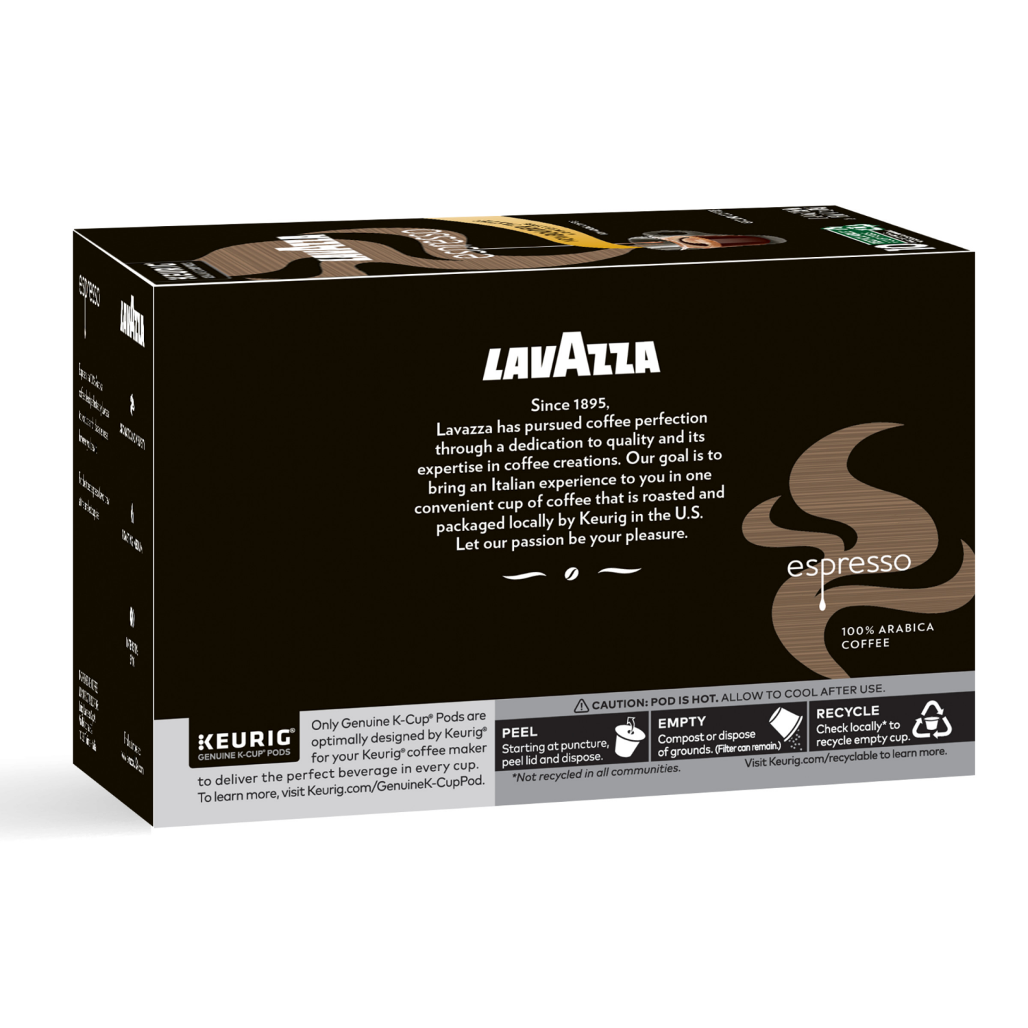 slide 4 of 4, Lavazza Espresso, Single-Serve Keurig K-Cup Pods, Medium Roast Coffee, 10-Count Box, 10 ct