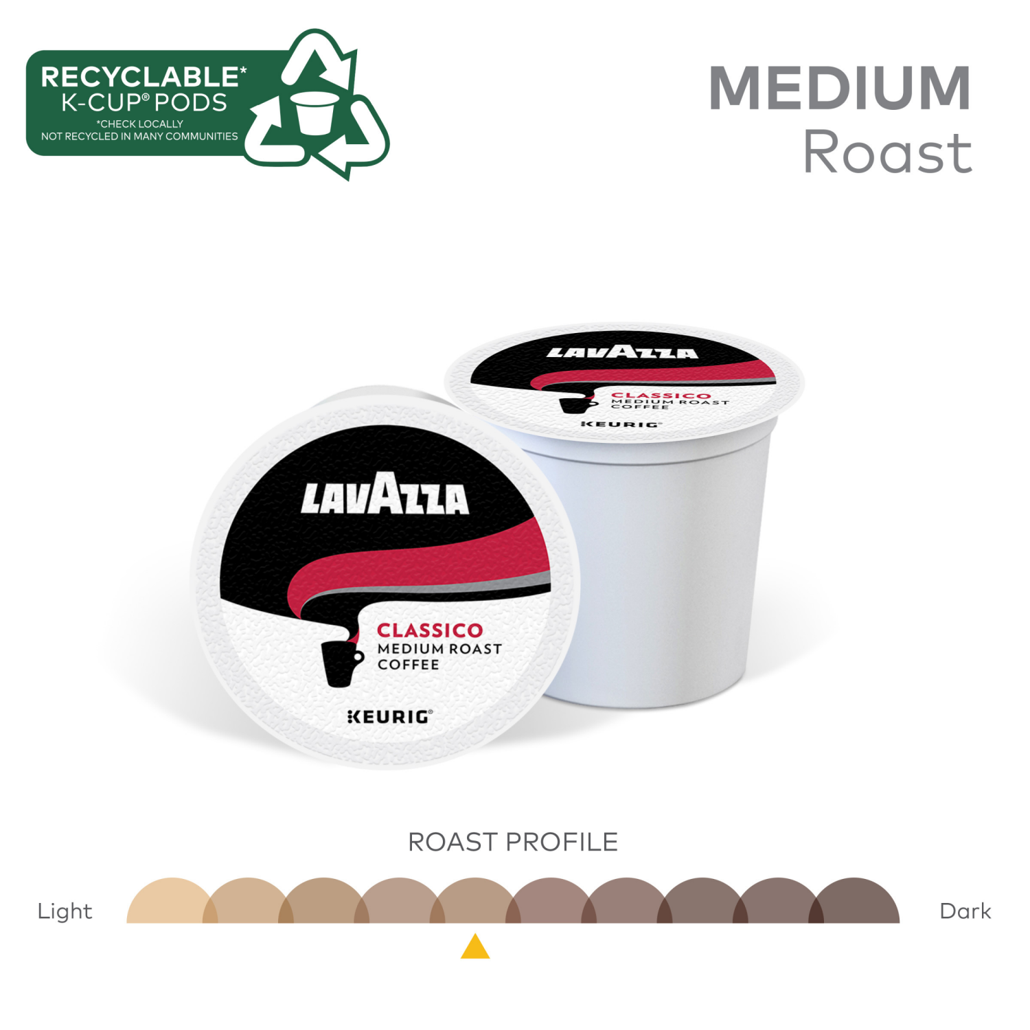 slide 2 of 5, Lavazza Dolcevita Classico, Single-Serve Keurig K-Cup Pods, Medium Roast Coffee, 10-Count Box, 10 ct