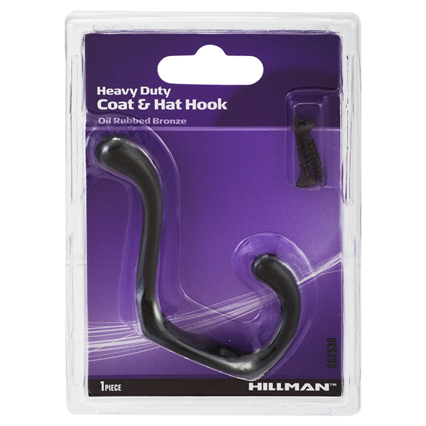 slide 1 of 1, Hillman Coat and Hat Hook Oil Rubbed Bronze, 1 ct