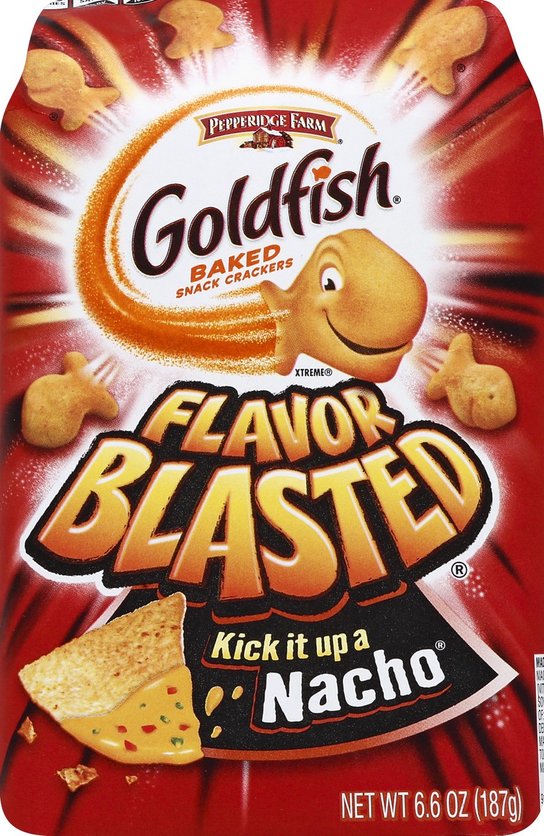 slide 5 of 6, Goldfish Flavor Blasted Kick It Up a Nacho Cheese Crackers, 6.6 oz