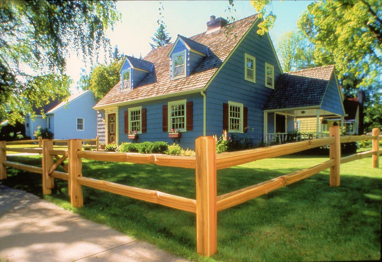 slide 4 of 6, 5-in x 4-in x 5-1/3-ft Cedar Split rail End Wood Fence Post, 1 ct