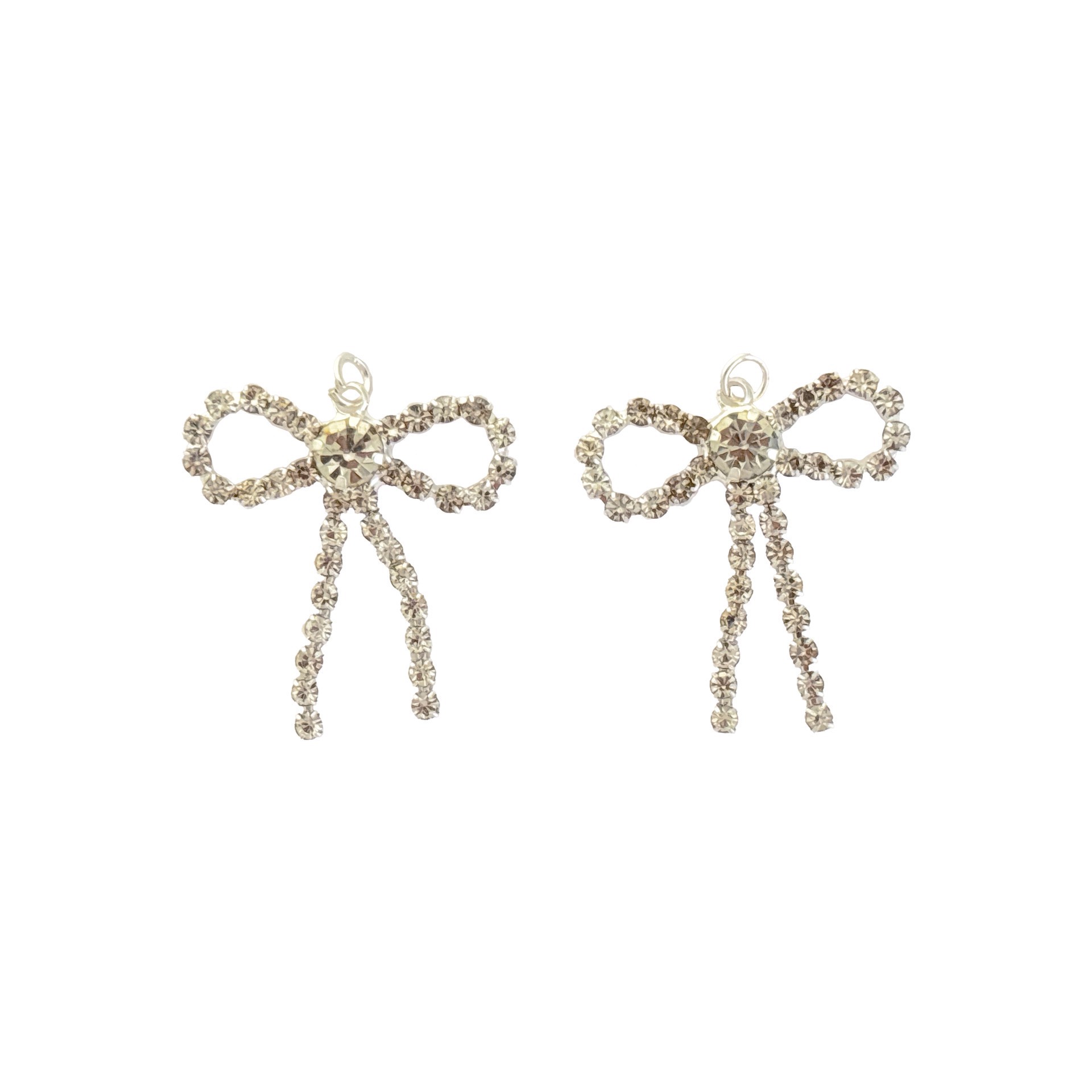 slide 3 of 3, Blue Moon Studio Silver-Colored Claw Chain Bow Charms, 2ct., 2 ct